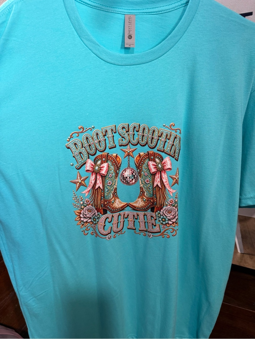 next Men's Turquoise Graphic 'Boot Scootin Cute' Tee